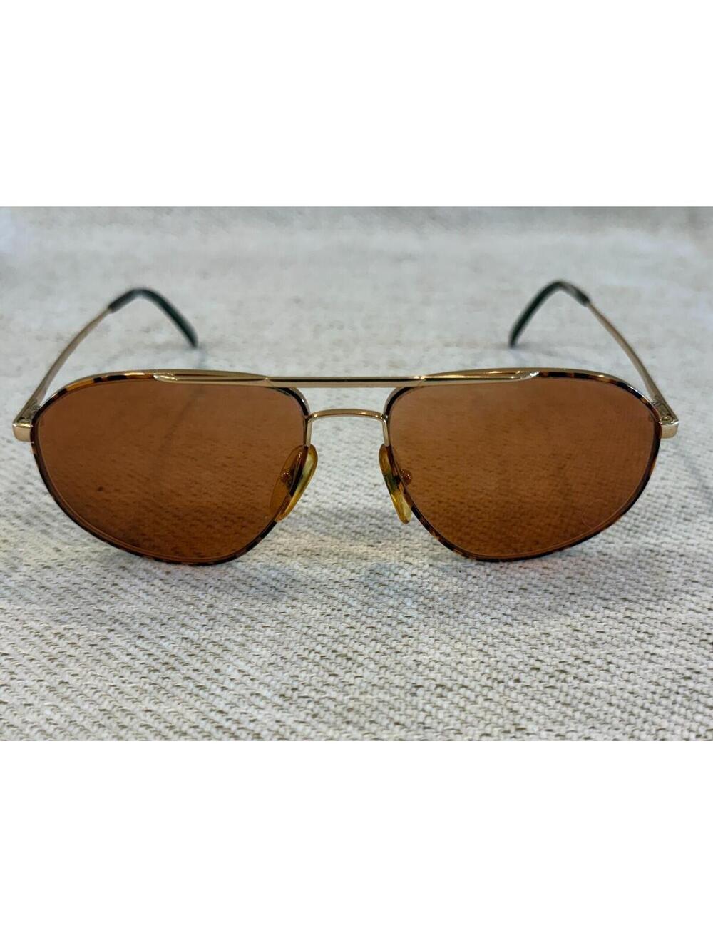 Vtg Terri Brogan Aviator Frames Tortoise & Gold Italy Marcolin 80s Strong Lenses